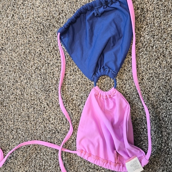 NWOT L Space Women Blue and Pink Bikini Top Swim Sz XS - Picture 4 of 6